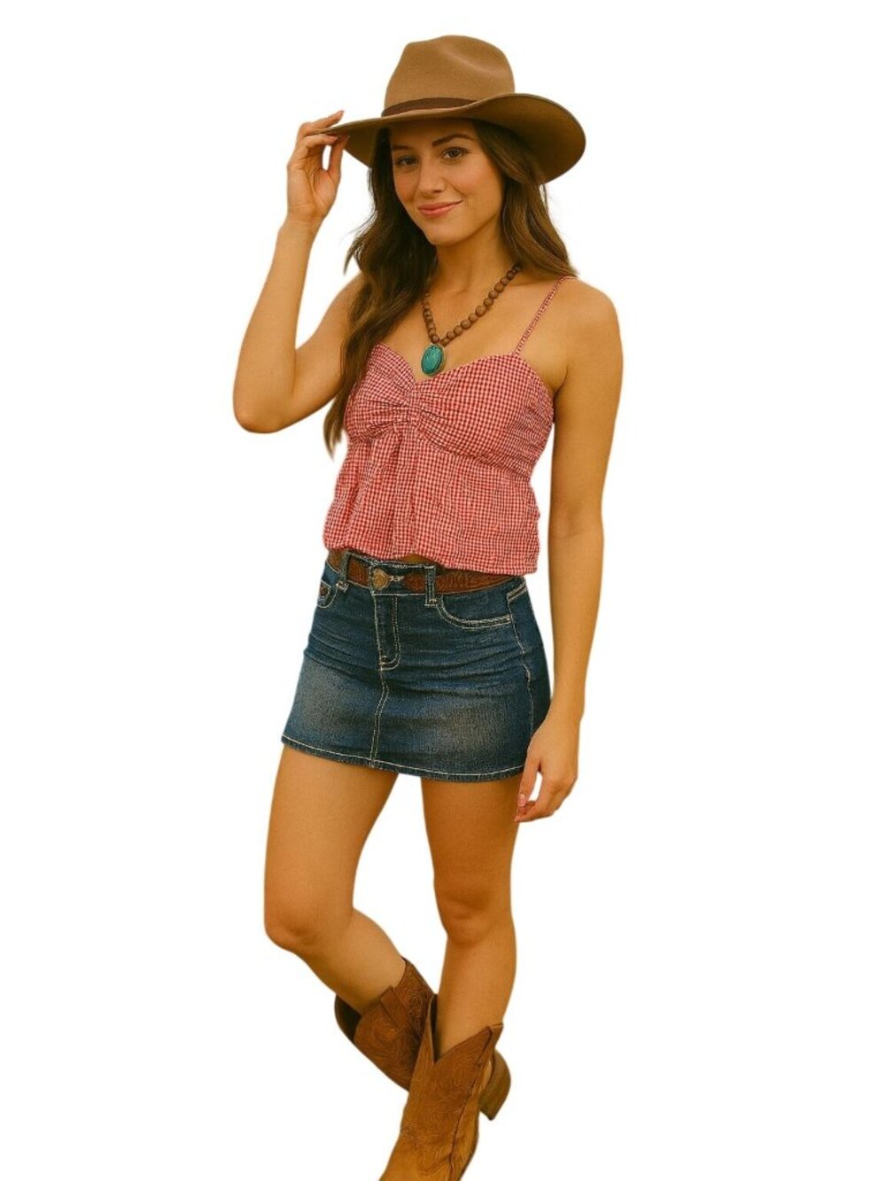 Rock & Roll Cowgirl Womens L Denim Mini Skirt Western Cowgirl Embroidered Pocket